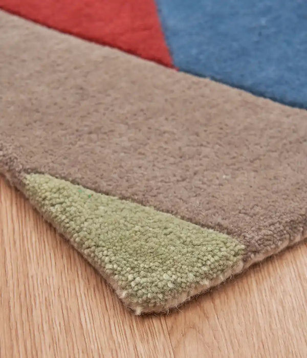 Asiatic funk funk chevron multi Multicoloured Living Room Wool Rug.