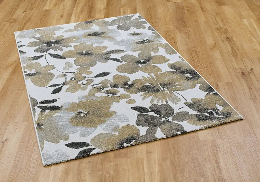 Mastercraft liberty 34006 6191 Yellow, Ivory, Multicoloured Living Room Floral Rug.