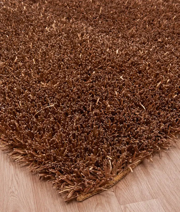 Asiatic metallica metallica bronze Brown  Shaggy Rug.