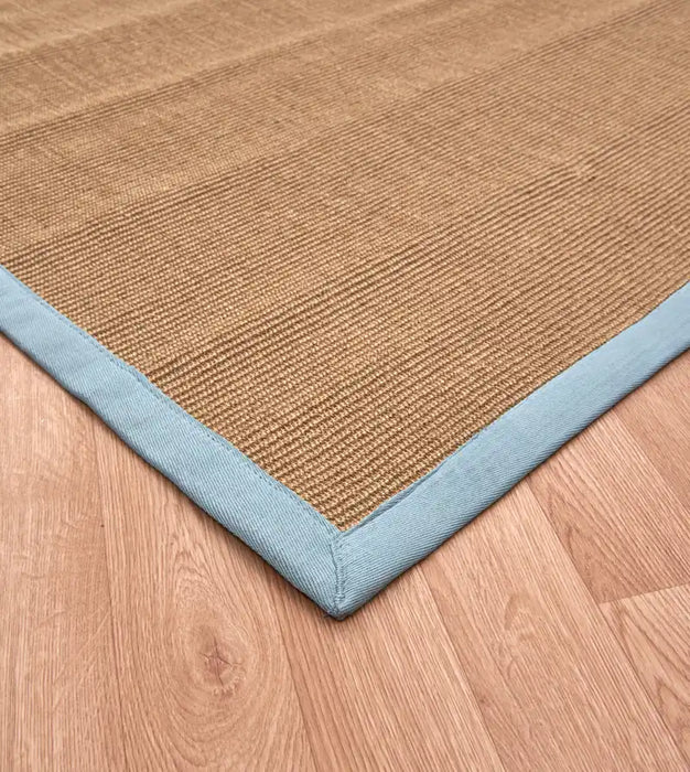 Asiatic sisal linen aqua Beige Living Room Natural Fibre Rug.