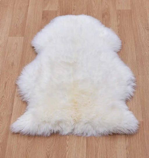 Asiatic sheepskin white sheepskin Ivory Living Room Wool Rug.