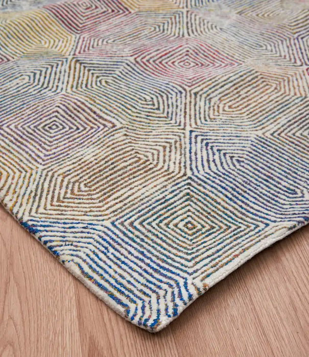 Asiatic camden cream multi Multicoloured Living Room Geometric Rug.