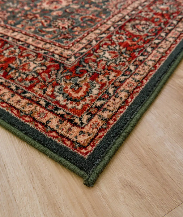 Mastercraft kashqai 4362 400 green Green, Multicoloured, Red Living Room Wool Rug.