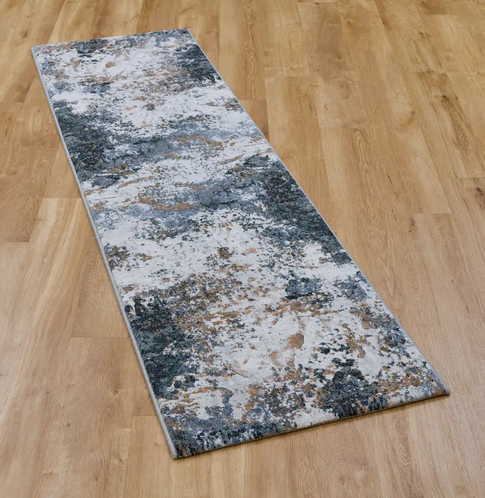 Mastercraft galleria 063 0395 7656 Blue, Multicoloured Living Room Moroccan Rug.