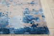 Nourison prismatic prs10 blue grey Blue, Grey Living Room Wool Rug.