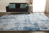 Nourison prismatic prs10 blue grey Blue, Grey Living Room Wool Rug.