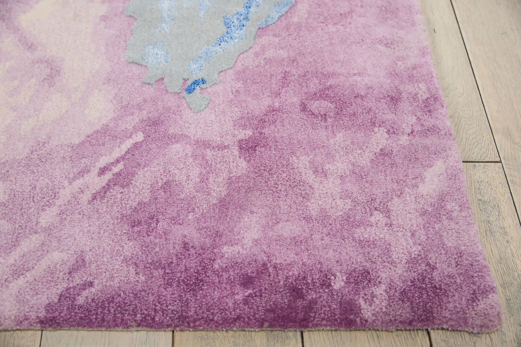 Nourison prismatic prs11 grey multi Blue, Grey, Multicoloured Living Room Wool Rug.