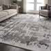 Nourison prismatic prs12 silver grey Grey Living Room Wool Rug.