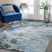 Nourison prismatic prs14 grey slate Blue, Grey, Multicoloured Living Room Wool Rug.