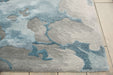 Nourison prismatic prs14 grey slate Blue, Grey, Multicoloured Living Room Wool Rug.