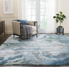 Nourison prismatic prs14 grey slate Blue, Grey, Multicoloured Living Room Wool Rug.