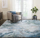 Nourison prismatic prs14 grey slate Blue, Grey, Multicoloured Living Room Wool Rug.