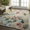 Nourison prismatic prs15 beige multi Beige, Multicoloured Living Room Wool Rug.