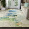 Nourison prismatic prs16 seafoam Grey, Multicoloured Living Room Wool Rug.