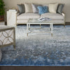 Nourison prismatic prs17 denim Blue, Grey Living Room Wool Rug.
