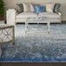 Nourison prismatic prs17 denim Blue, Grey Living Room Wool Rug.