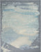 Nourison prismatic prs19 seafoam silver Grey, Multicoloured Living Room Wool Rug.