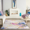 Nourison prismatic prs20 grey lilac multi Grey, Purple, Multicoloured Living Room Wool Rug.