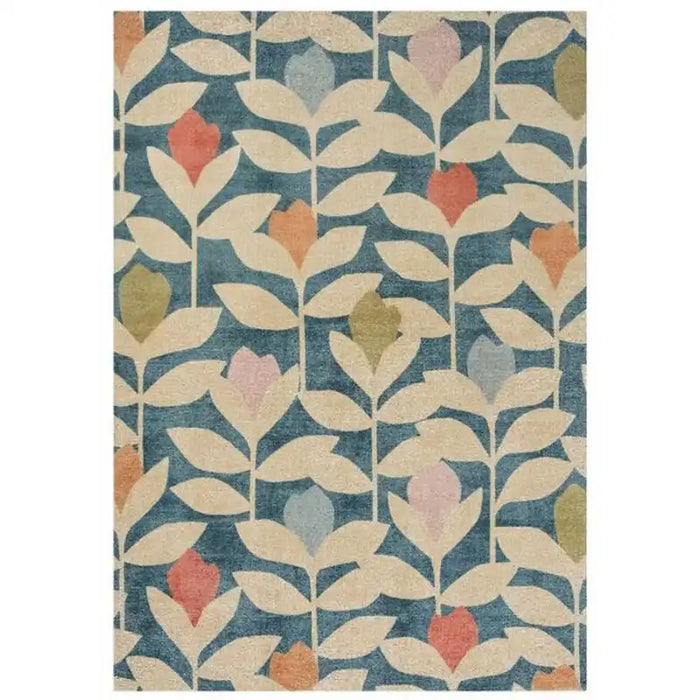 Scion scion screen printed padukka twilight 023208 Blue, Ivory, Multicoloured Living Room Geometric Rug.