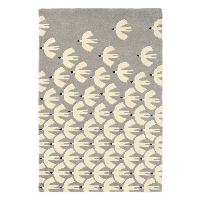 Scion scion hand tufted pajaro steel 23904 Grey Living Room Wool Rug.