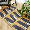 Scion scion screen printed pedro dandelion 023406 Yellow, Multicoloured Living Room Geometric Rug.