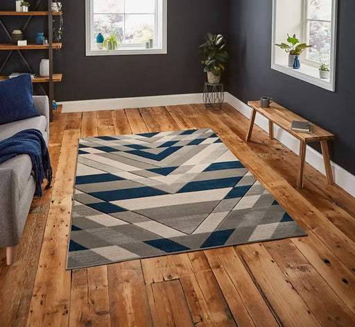 Think Rugs pemboke g2075 grey blue Blue, Grey Living Room  Rug.