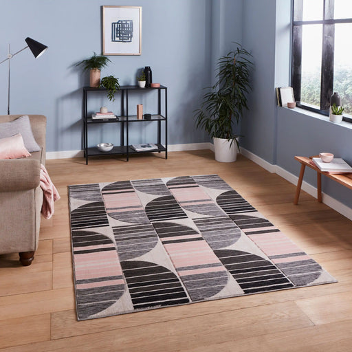 Think Rugs pemboke hb33 grey rose Grey, Pink Living Room  Rug.