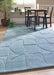 Origins penny steel blue Blue Living Room Wool Rug.