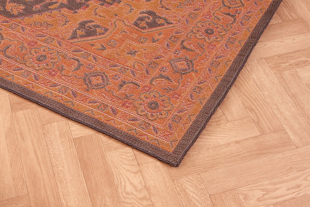  persian outdoor orange black    Rug.