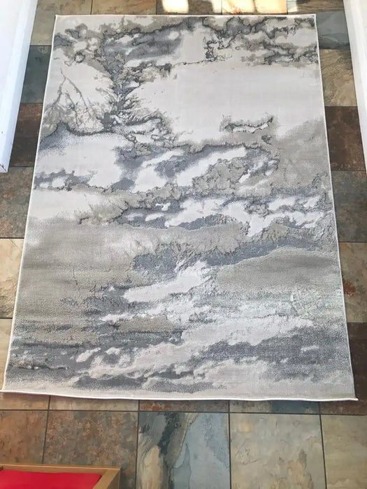 Asiatic aurora au02 cloud Grey, Beige Living Room  Rug.