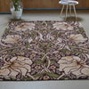 Morris & Co pimpernel aubergine 028805 Brown, Multicoloured Living Room Wool Rug.