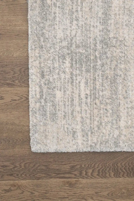 Agnella platinum fam alabaster Grey, Cream Living Room Natural Fibre Rug.