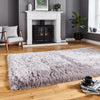 Think Rugs polar pl95 grey Grey Living Room Shaggy Rug.