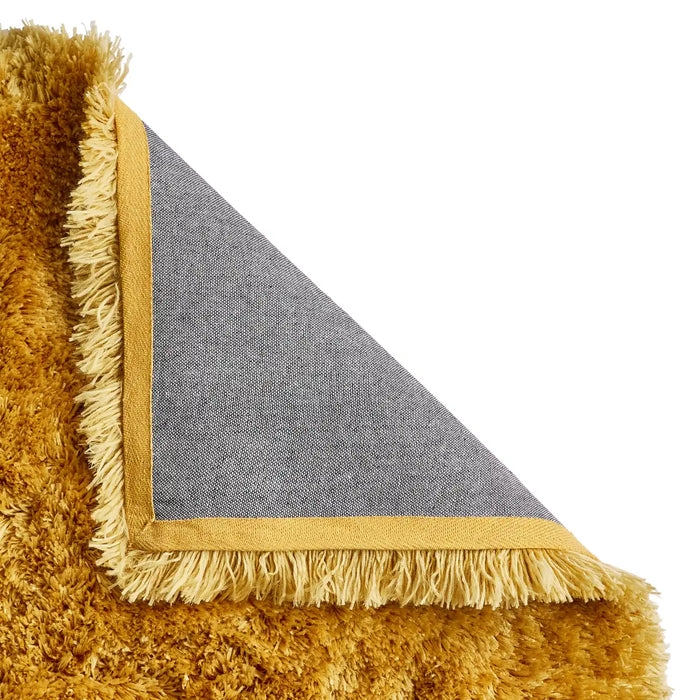 Think Rugs polar pl95 yellow Yellow Living Room Shaggy Rug.