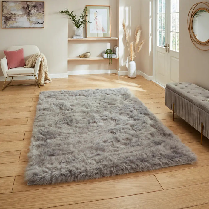 Polar Plush Grey Soft Shaggy Rug Grey Rug — RugsDirect Online