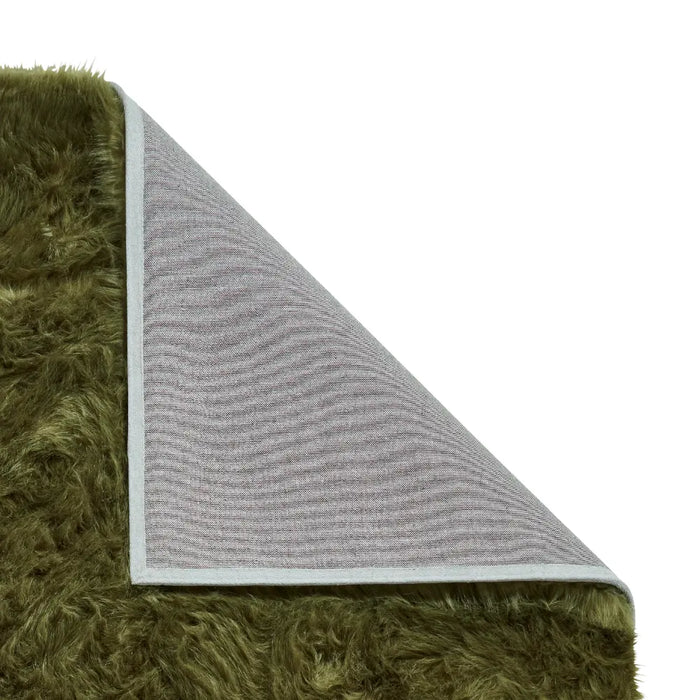 Polar Plush Olive Green Soft Shaggy Rug