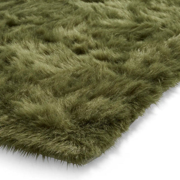 Polar Plush Olive Green Soft Shaggy Rug