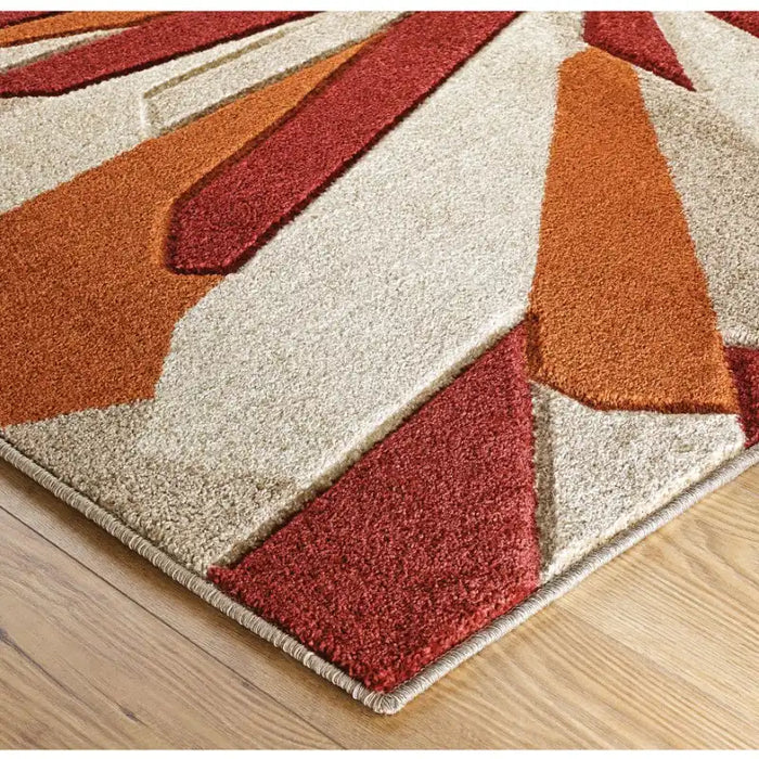 Oriental Weavers portland 3337 e Beige, Ivory, Orange Living Room Geometric Rug.