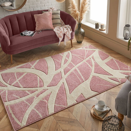 Oriental Weavers portland 57 r Pink, Cream Living Room Geometric Rug.