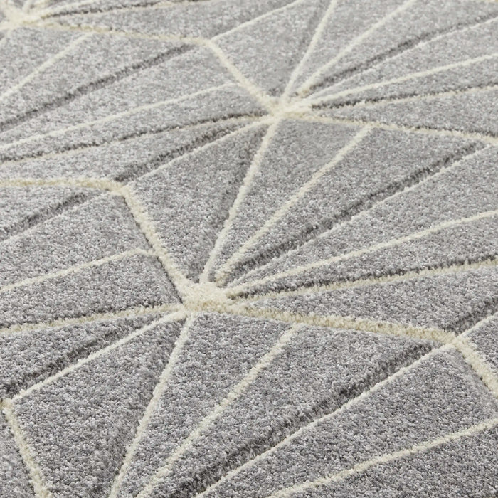 Oriental Weavers portland 750 n Grey, Cream Living Room Geometric Rug.