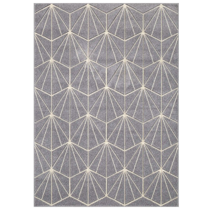 Oriental Weavers portland 750 n Grey, Cream Living Room Geometric Rug.