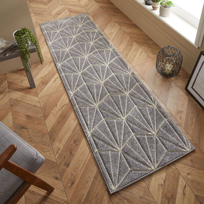 Oriental Weavers portland 750 n Grey, Cream Living Room Geometric Rug.