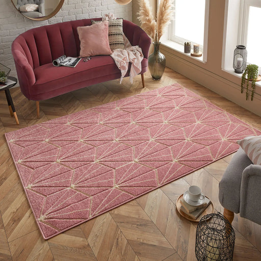 Oriental Weavers portland 750 p Pink, Cream Living Room Geometric Rug.