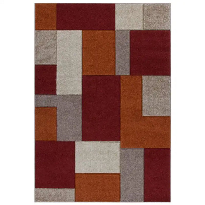 Oriental Weavers portland 8425 r Beige, Multicoloured, Orange, Red Living Room Geometric Rug.