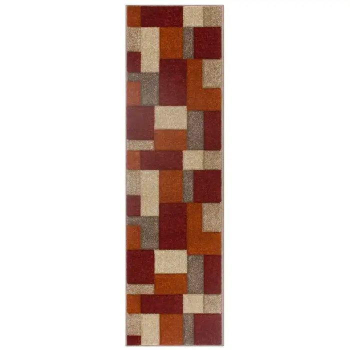 Oriental Weavers portland 8425 r Beige, Multicoloured, Orange, Red Living Room Geometric Rug.
