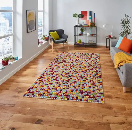 Think Rugs prism think pr429 multi Multicoloured Living Room Wool Rug.