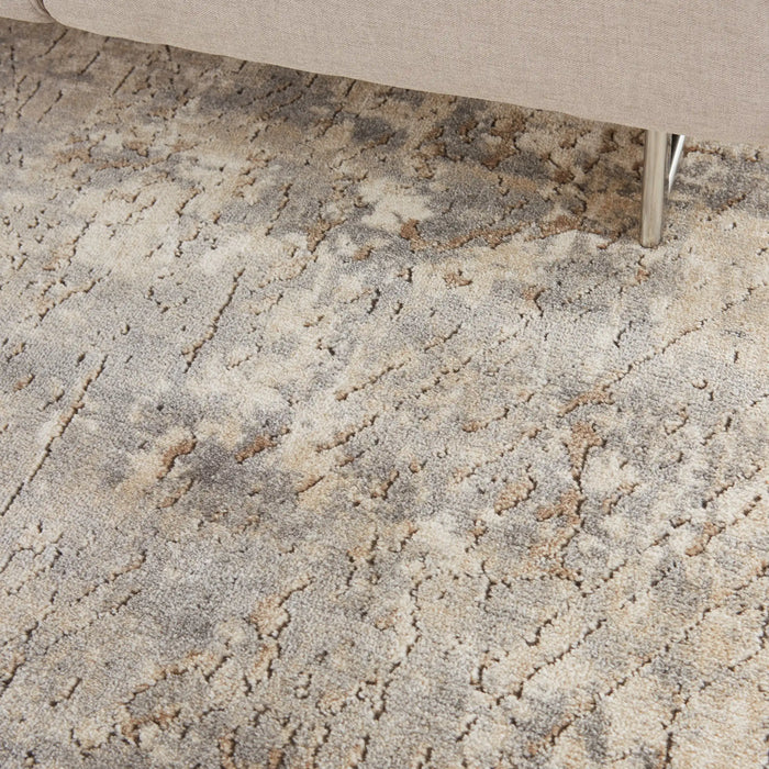 Nourison quarry qua03 beige grey Grey, Beige Living Room Moroccan Rug.