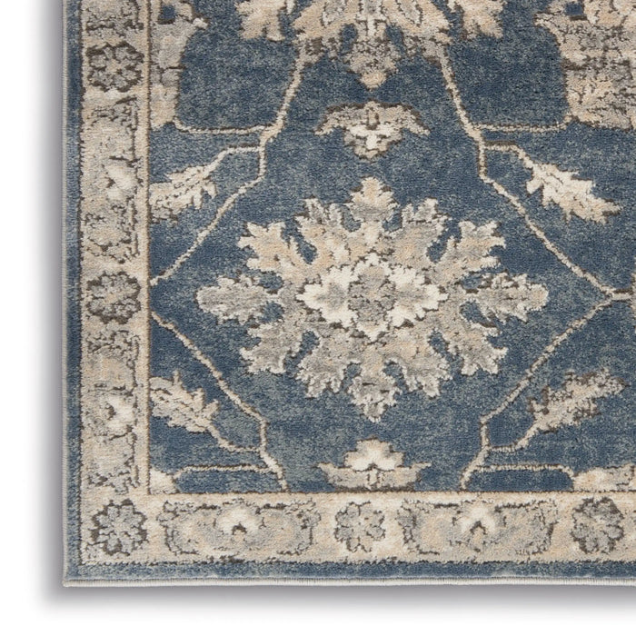 Nourison quarry qua06 blue beige Blue, Beige Living Room Moroccan Rug.