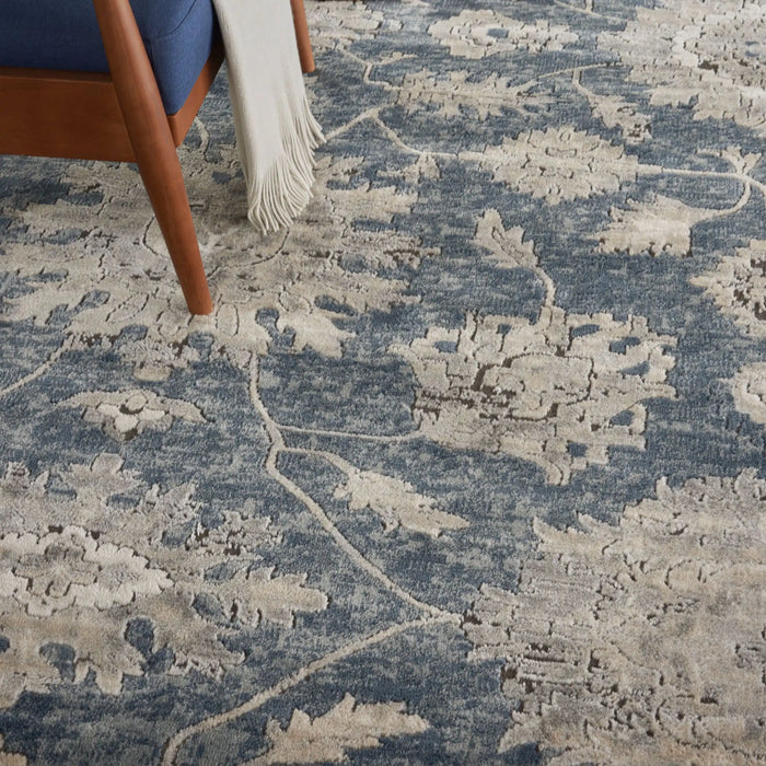 Nourison quarry qua06 blue beige Blue, Beige Living Room Moroccan Rug.