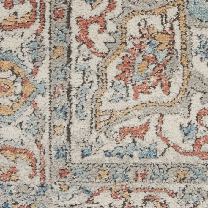 Nourison quarry qua11 ivory blue Blue, Ivory Living Room Moroccan Rug.